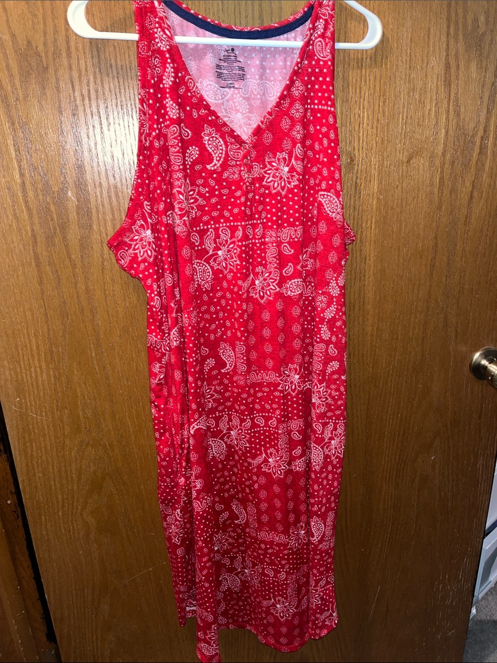 Secret Treasures Red Bandana-Print Maxi Dress